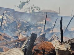 Kindia/Caravansérail :Incendie au dépôt de bois causant d’importants dégâts matériels