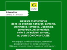 COMMUNIQUÉ : EDG INFORME DU PROGRAMME DE DÉLESTAGE DANS CERTAINES COMMUNES DE CONAKRY