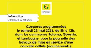 CONAKRY/COMMUNIQUE EDG : la Direction Générale informe de la poursuite des travaux d’installation de nouveaux équipements au poste de Kipe