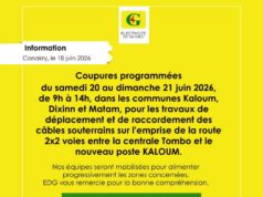 𝐄𝐃G/Kaloum : Annonce des Travaux de déplacement et de raccordement de câbles